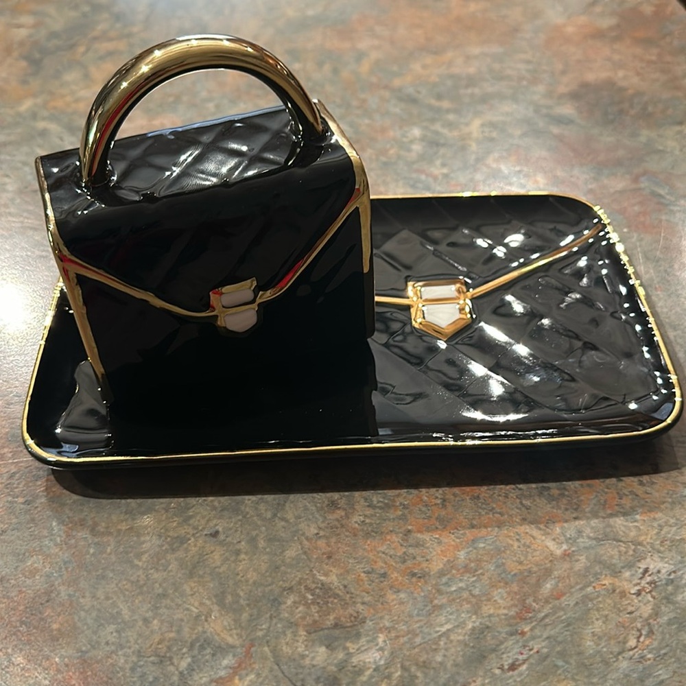 Ceramic Purse Coffee Cup and Plate!
